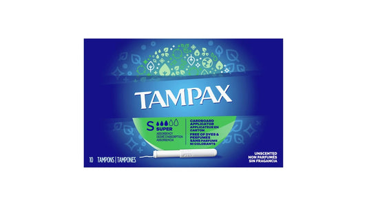 Tampax Unscented Cardboard Applicator Super Absorbency Tampons (10 ct)