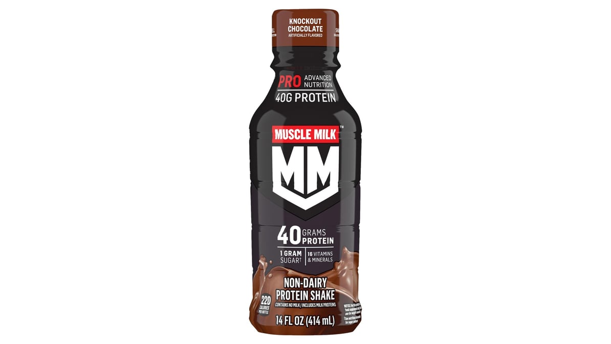 Muscle Milk Pro Series Knockout Chocolate Non-Dairy Protein Shake Bottle (14 oz)