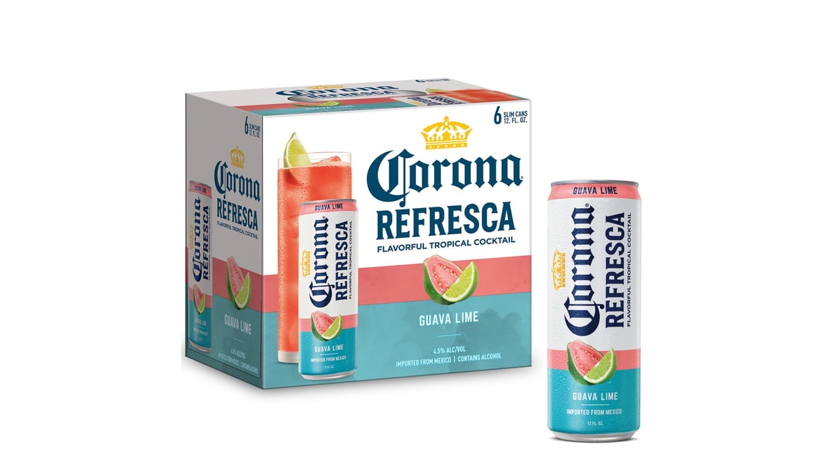 Corona Refresca Guava Lime Tropical Cocktail Cans (12 oz x 6 ct)