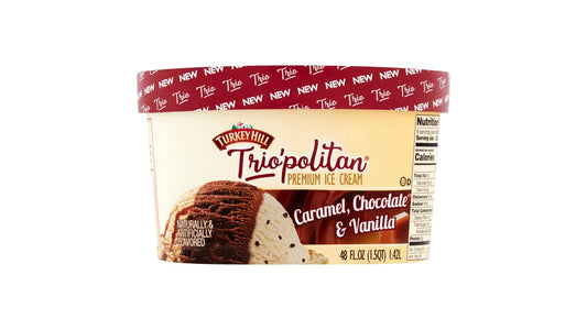 Turkey Hill Trio'politan Premium Ice Cream Caramel, Chocolate & Vanilla (48 oz)