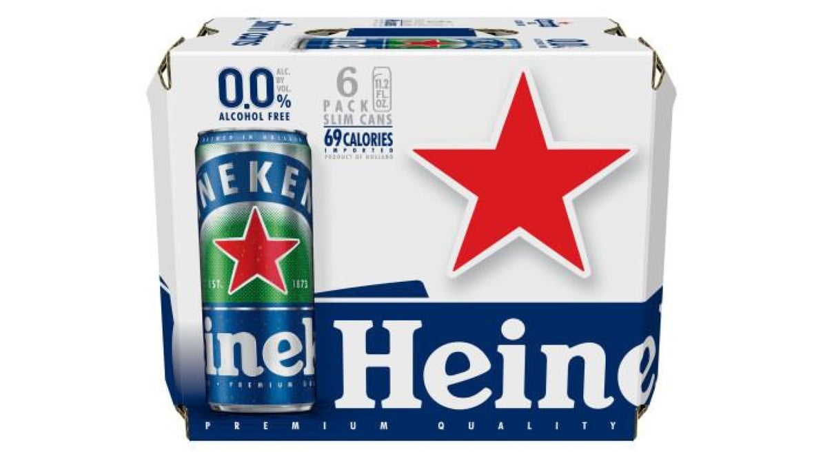 Heineken 0.0 Non-Alcoholic Lager Cans (11.2 oz x 6 ct)